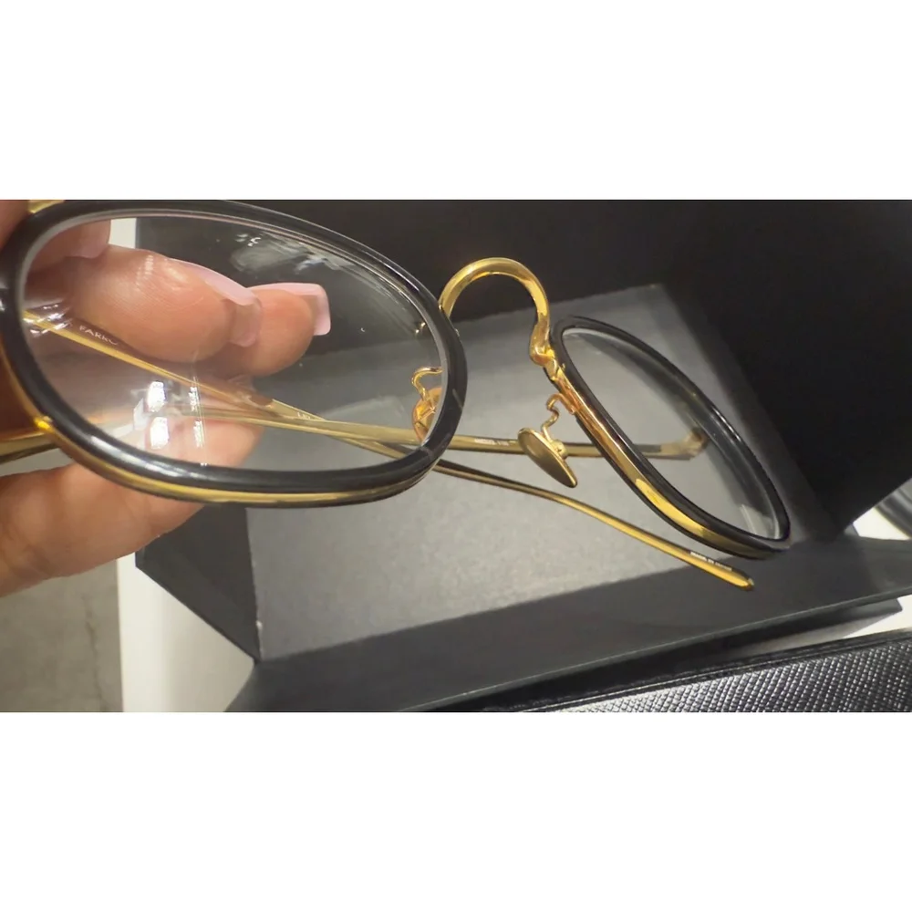 Unisex Linda Farrow Optical Glasses Black/Gold One Size LFL562 optical - Picture 5 of 14